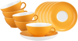 Seltmann Weiden Liberty Pure Colors Teetasse mit Untertasse 6er Set - Mango Orange