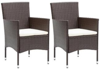 vidaXL Garten-Essstühle 2 Stk. Poly Rattan Braun 310554