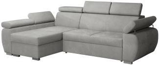 Ecksofa Boston Mini mit Schlaffunktion, Bettkasten, Einstellbare Kopfstützen (Paros 5, Seite: Links, LC+2r)