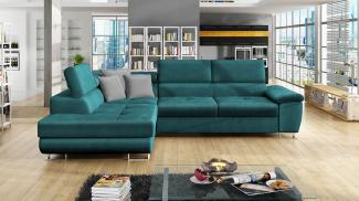 Ecksofa Cotere, Seite: Links, Farbe: Magic Velvet 2221 + Magic Velvet 2221 + Magic Velvet 2240