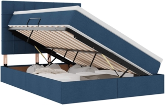 vidaXL Aufbewahrungsbett mit Matratze Blau 140 x 190 cm Kunstleder 3371783