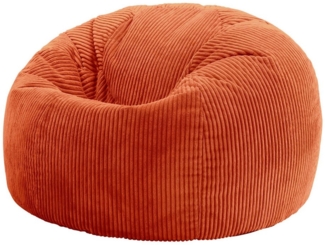 Icon Kingston Sitzsack Cord, Orange, Sitzsack Erwachsene mit Füllung, Bean Bag, Cord Sessel, Lounge Sessel, Lounge Stuhl, Schlafzimmer, Wohnzimmer, Wohnzimmer Möbel