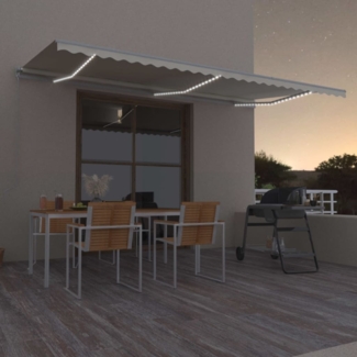 vidaXL Markise Manuell Einziehbar mit LED 600x300 cm Creme 3068962