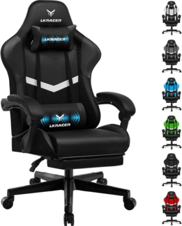 Gaming Stuhl mit Fußstütze Bürostuhl Ergonomisch verstellbare Lendenkissen