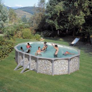 BWT Pool in Ovalform im Set mit Sandfilteranlage & Leiter, Swimmingpool in verschiedenen Grössen