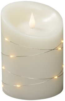 KONSTSMIDE No. 1844-180 LED Echtwachskerze cremeweiss mit LED Draht 14cm