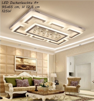 Eurotondisplay LED Deckenleuchte LED Deckenleuchte Kristall Lichtfarbe einstellbar mit Fernbedienung, LED fest integriert, Tageslichtweiß, Lichtfarbe und Helligkeit mit Fernbedienung oder App einstellbar