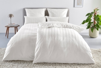 LeGer Home by Lena Gercke Bettwäsche Leonore, Mako-Satin, 2 teilig, Mako-Satin Streifen aus 100% Baumwolle, Größe ab 135x200 cm