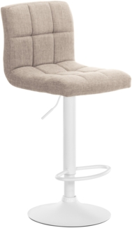 DELUKE® Barhocker MADRID - Creme, Stoff, Weiß Barhocker mit Lehne Barstuhl Tresenhocker Tresenstuhl Kneipenhocker Kneipenstuhl