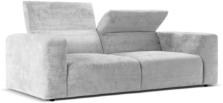 Micadoni Sofa Cruz 3-Sitzer Chenille Kaltes Hellgrau