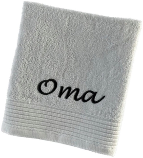 Schnoschi Handtuch Handtuch mit Oma oder Opa bestickt Gästehandtuch Duschtuch Badetuch, hochwertige Bestickung mit Oma oder Opa