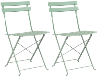 vidaXL Gartenklappstuhl 2 pcs Hellmint 42 x 46 x 82cm Metall 42002958