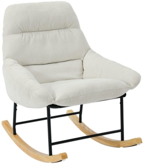 ToteBox Schaukelstuhl Chenille Sessel mit Holzkufen,Relaxsessel für Wohnzimmer,Schlafzimmer