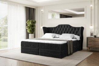 ALTDECOR Boxbett VILA (Multipocket-Matratze H4, H3 Matratze Bonellfederung, Topper, Kopfteil)