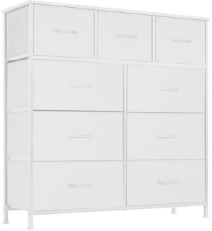 SURFOU Schubkastenkommode Kommode Stoff 9 Schubladen Sideboard Mehrzweckschrank (Schubladenschrank), für Schlafzimmer Wohnzimmer, Kinderzimmer, Flur, Aufbewahrungsschrank