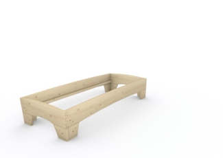 Holzbett (Fichte) "Rosi" 80 x 200 cm 38 cm ohne Kopfteil Massivholzbett Bett