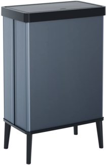 Dmora Mülleimer Tofino, Abfalleimer, Behälter zur getrennten Abfallsammlung, Müllschrank, 44x27 h69 cm, Blau