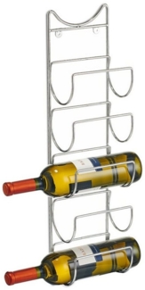 Zeller Present Ablageregal Wand-Flaschenhalter, 5 Flaschen, Metall verchromt, 15 x 10,5 x 61 cm