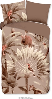 good morning Renforcé Bettwäsche 2 teilig Bettbezug 135x200 cm Kissenbezug 80x80 cm Fuji Taupe