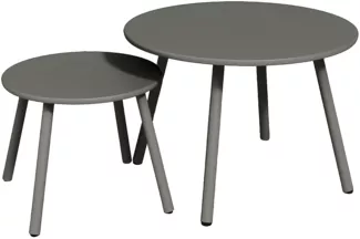 Vente-unique - MIRMANDE Gartensitzgruppe Metall Grau - B 60 cm x H 34 cm x L 60 cm