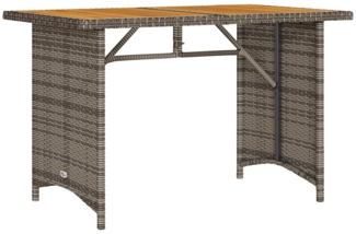 vidaXL Gartentisch mit Holzplatte Grau 110x68x70 cm Poly Rattan 366356