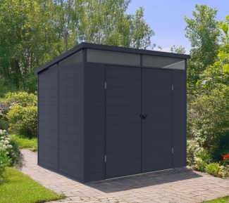 Westmann Kunststoff Gerätehaus Topia L | mit Pultdach | Anthrazit | 2x2,5 m