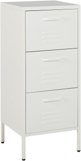 BELIANI Aktenschrank 'WOSTOK' Weiß Stahl 43 x 40 x 103 cm mit 3 Schubladen