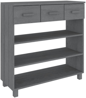 vidaXL Konsolentisch HAMAR Dunkelgrau 90x35x90 cm Massivholz Kiefer 340466