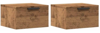 vidaXL Wand-Nachttische 2 Stk. Artisan-Eiche 34x30x20 cm 856982