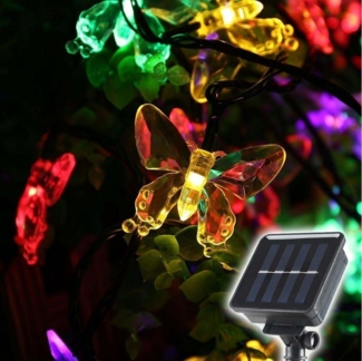 Salcar LED Solarleuchte LED Solarleuchten Außen Schmetterlinge Solarlicht Weihnachtsdeko, Bunt, 5M 20 LED