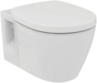 Ideal Standard Connect WC-Set, Wandtiefspül-WC mit Absenkautomatik, Rundes Design, Alpin Weiß