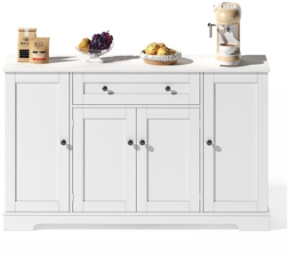 MODFU Sideboard Küchenbuffet,Kommode, mit verstellbaren Einlegeböden (Multifunktionales 138 cm Sideboard mit verstellbaren Einlegeböden, Schublade, Kippschutz – Modernes Design für Küche, Wohnzimmer & Schlafzimmer, praktischer Stauraum), mit Kippschutz...