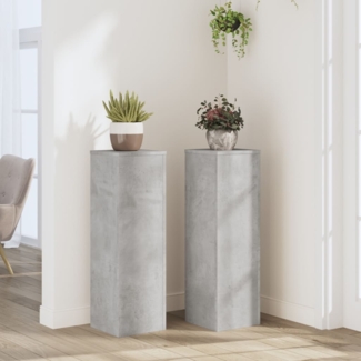 vidaXL Pflanzenständer 2 Stk. Betongrau 25x25x80 cm Holzwerkstoff 852945