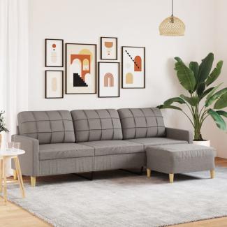 vidaXL 3-Sitzer-Sofa mit Hocker Taupe 210 cm Stoff 3278256