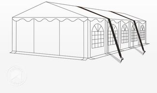 Sturmsicherung Lagerzelt Partyzelt 15 m mit Erdnägeln - Zusätzliche Sicherheit, Stabilität für Ihr Lagerzelt Lagerhalle Partyzelt Windschutz NEU