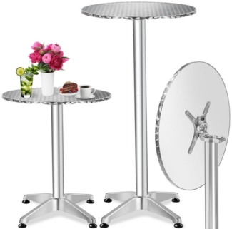 tectake Bistrotisch Stehtisch (1-St, 1 tlg), Klappbar, Aluminium, Witterungsbeständige Tischplatte