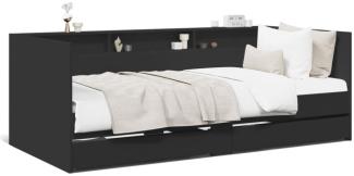 vidaXL Tagesbett mit Schubladen ohne Matratze Schwarz 75x190 cm 3280861