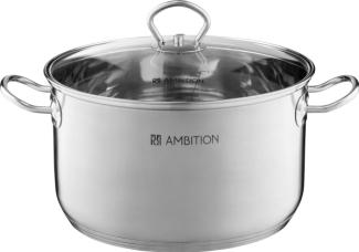 AMBITION Topf mit Glasdeckel 6. 4L ACERO (60813)