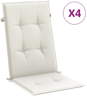 vidaXL Hochlehner-Auflagen 4 Stk. Melange Creme 120x50x4 cm Stoff 4002419