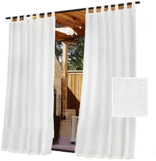 Kaket Outdoorgardine halbtransparente Leinenoptik mit abnehmbaren Schlaufen, (2 St), leicht wasserabweisend, für Terrassentüren und Pavillons