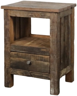 Chic Antique Tisch m. Schublade Alt Holz Unika Nachttisch Schrank Regal 40054600