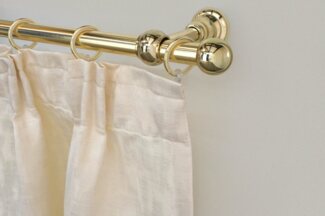 GARESA Gardinenstange ANDREA, Ø 20 mm, 1-läufig, Wunschmaßlänge, verschraubt, Metall, Vorhanggarnitur, verlängerbar, Endknopf Kugel kurz, mit Ringen