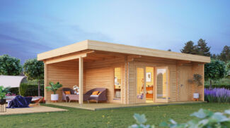 Gartenlounge Modell Petra 44 C + Anbau Natur