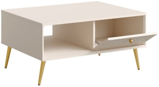 Lomadox Couchtisch RIPLEY-166, Wohnzimmertisch 87 cm beige sandfarben 1 Klappe