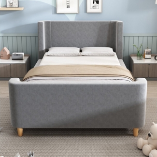 BlingBin Einzelbett (1-tlg, Kinderbett Polsterbett 90 x 200 cm mit kosmischem Muster), Für Jungen & Mädchen, Samt (Ohne Matratze)