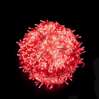 ABC Rote Lichterkette für Halloween, 400 LEDs, 50 m Länge, geeignet für Innen- und Außenbereich, 8 blinkende Märchenlichtmodi, Terrasse, Balkon, Hochzeitsfeier, Weihnachtsbaumschmuck