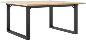 vidaXL Couchtisch O-Gestell 80x80x45cm Massivholz Kiefer und Stahl 3282663