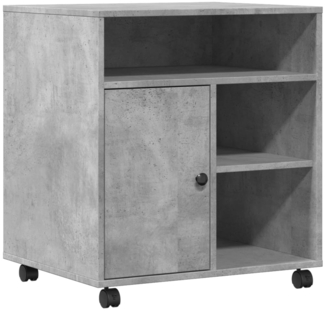 vidaXL Druckerständer mit Rollen Betongrau 60x50x67 cm 840628