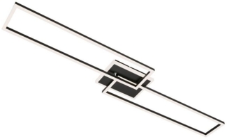 Briloner Leuchten - LED Deckenleuchte, Deckenlampe dimmbar, inkl. Fernbedienung, inkl. Farbtemperatursteuerung, inkl. Nachtlichtfunktion und Timer, 40 W, Schwarz, 1100 x 248 x 80 mm (LxBxH)