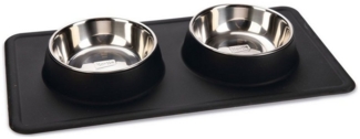 Beeztees Napf-Set Dinner Set Silikon Inox Dex schwarz